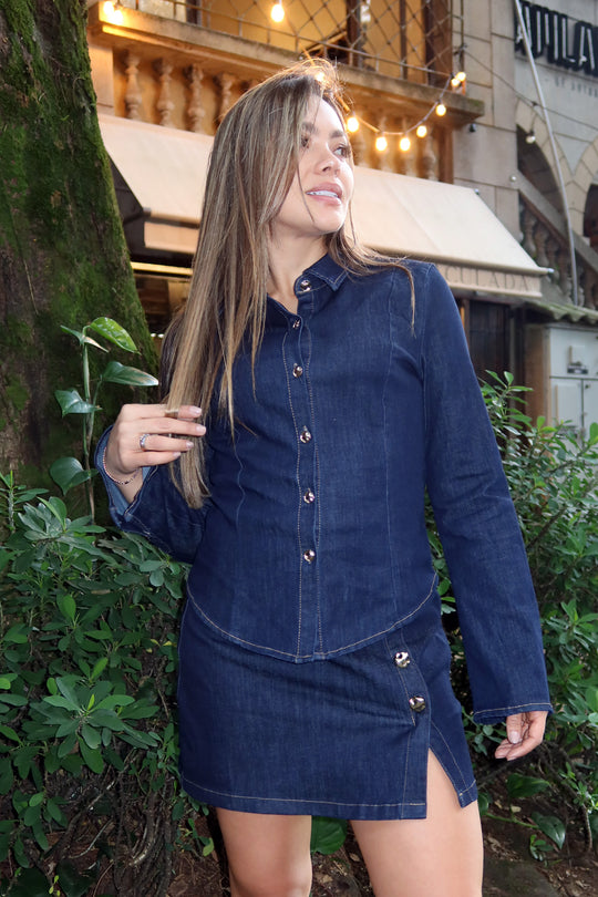 Blusa denim - 10466LT