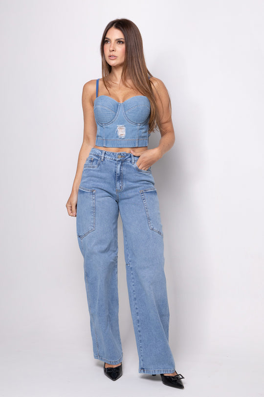 Croptop denim - 2042
