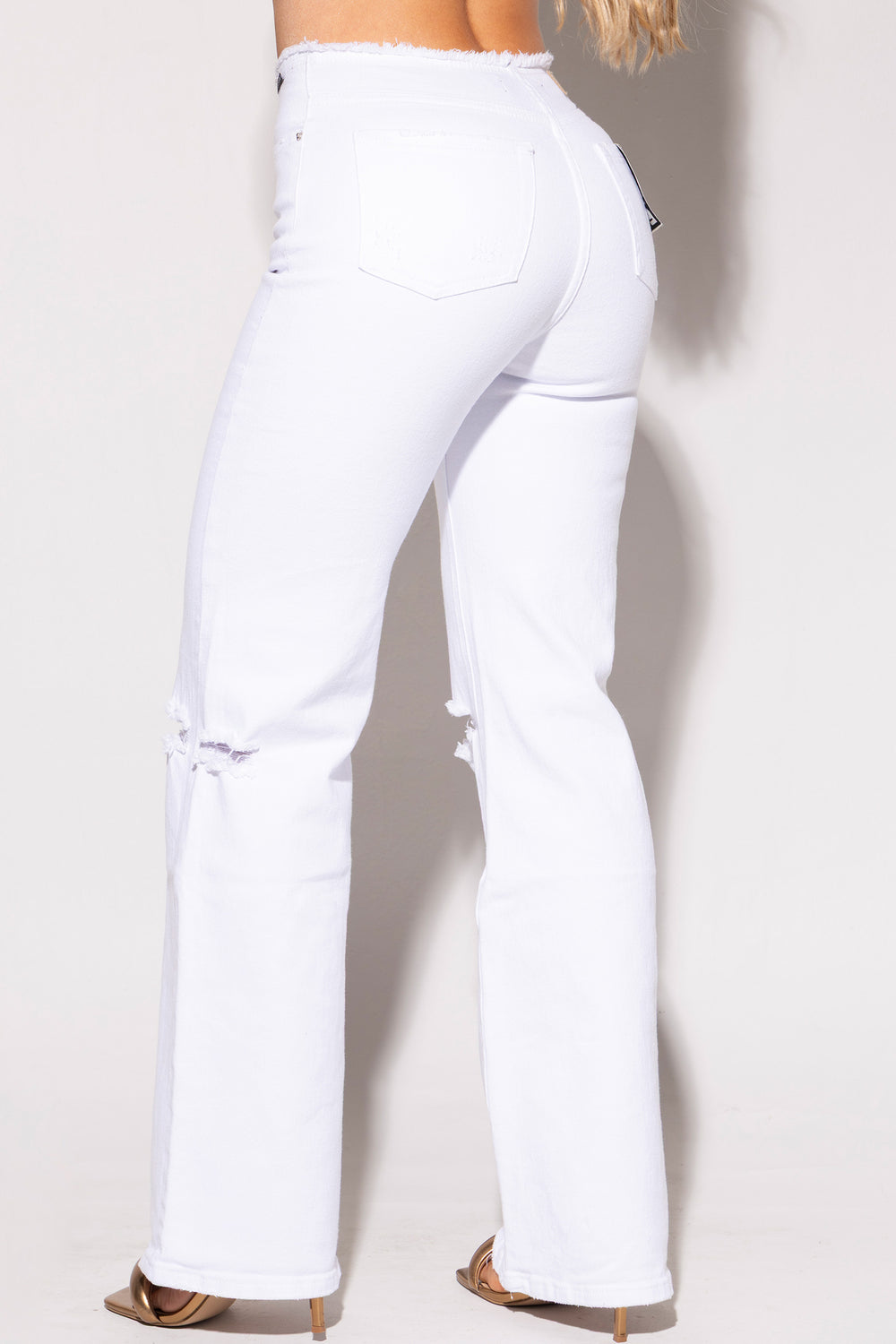 Pants destroy - A0602-WHITE