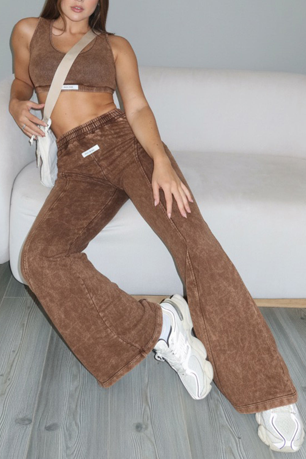 Set pantalon y croptop hand made - BLACK2483