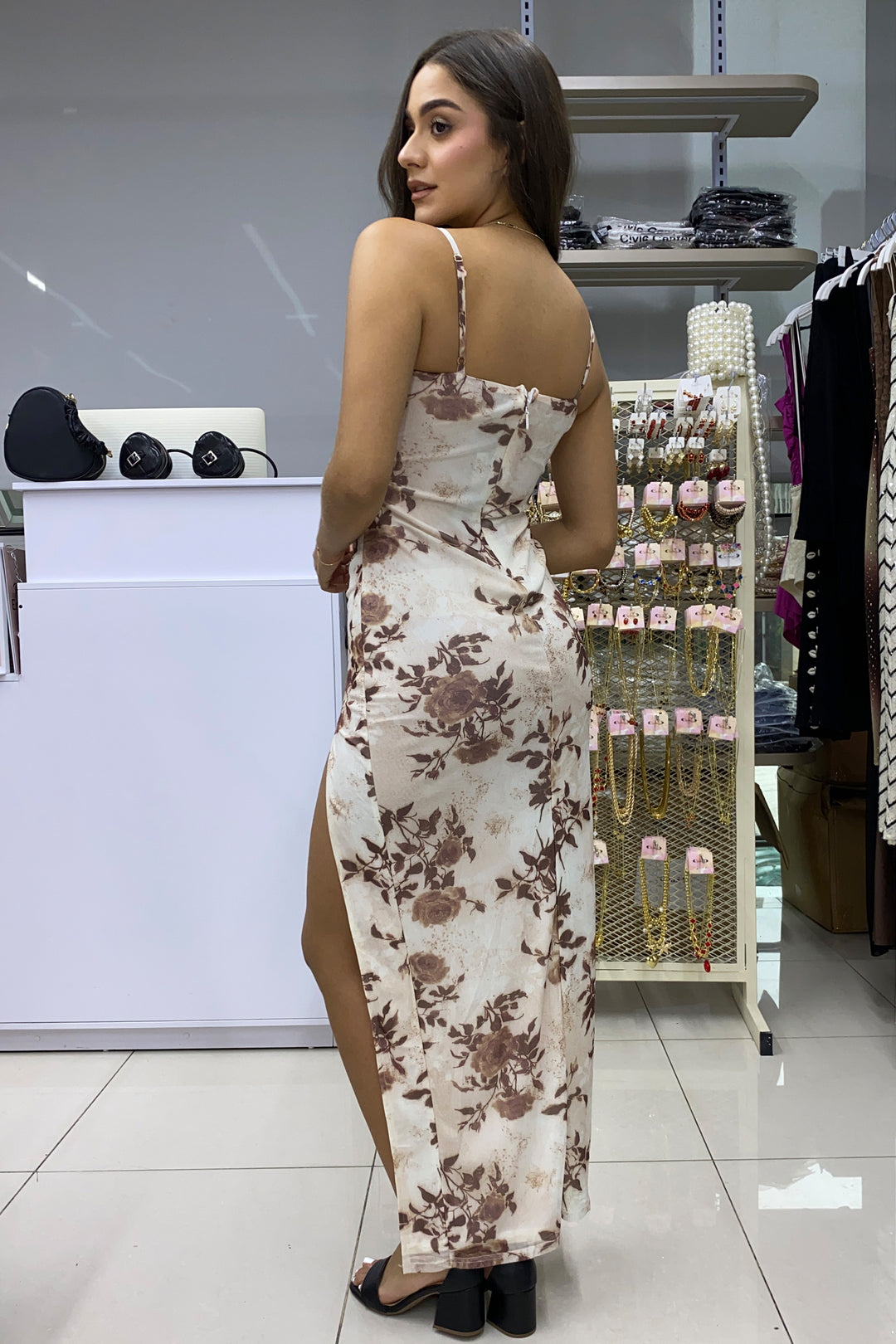 Vestido largo flores - HD30342E