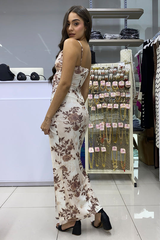 Vestido largo flores - HD30342E