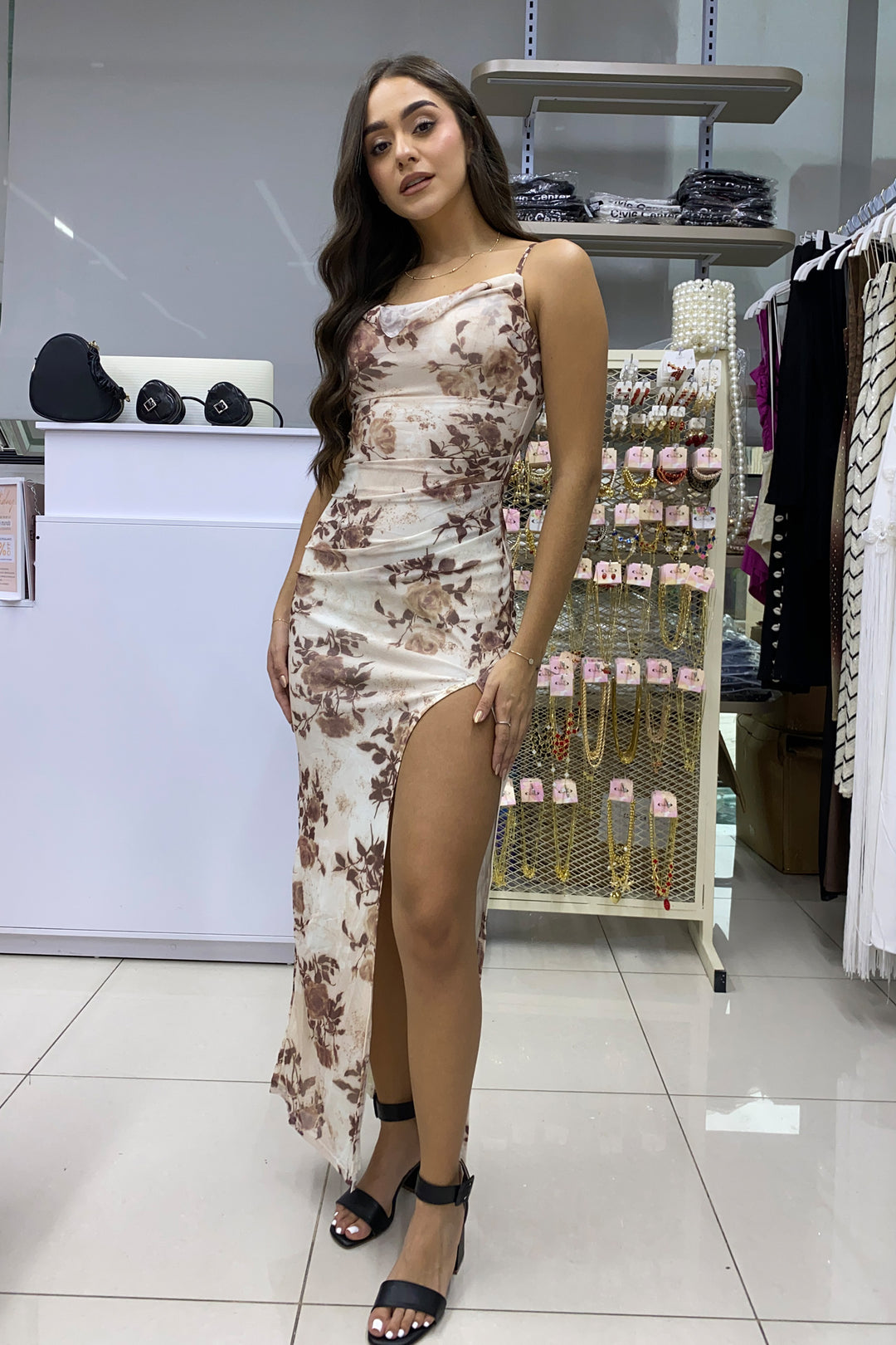 Vestido largo flores - HD30342E