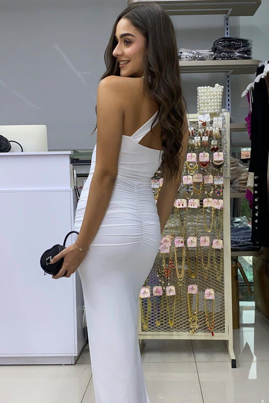 Vestido largo broche - LD11557