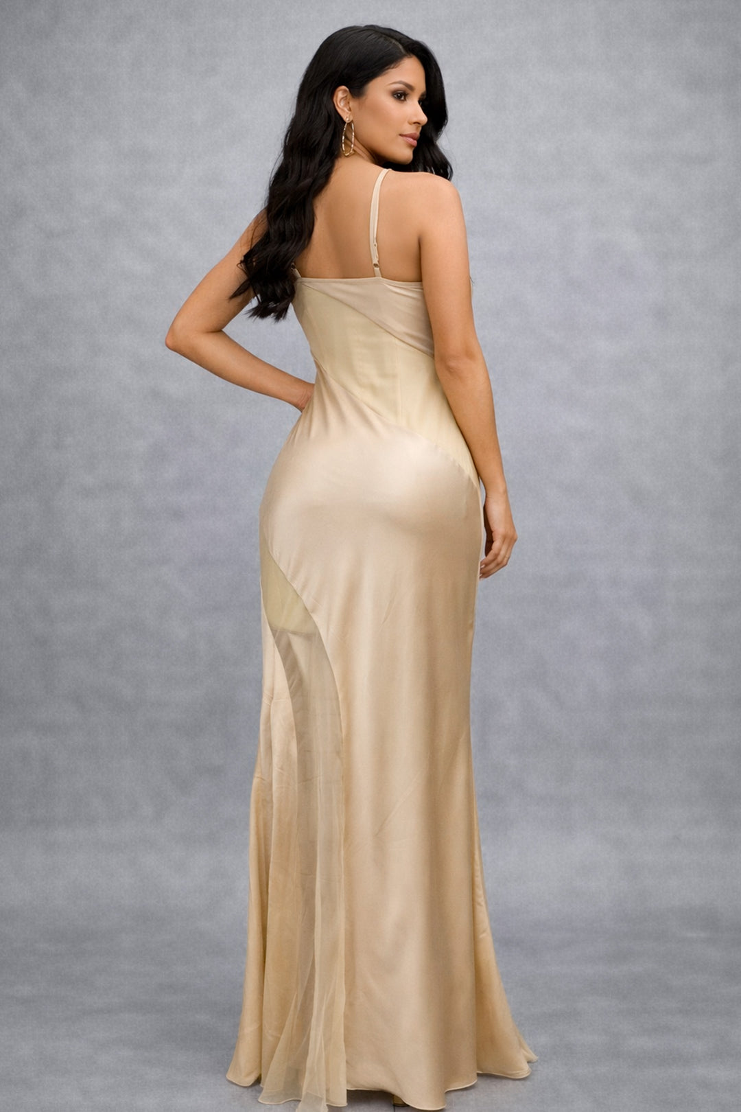 Vestido dorado mech - LD11938