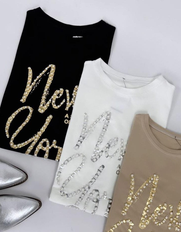Camiseta perlada
