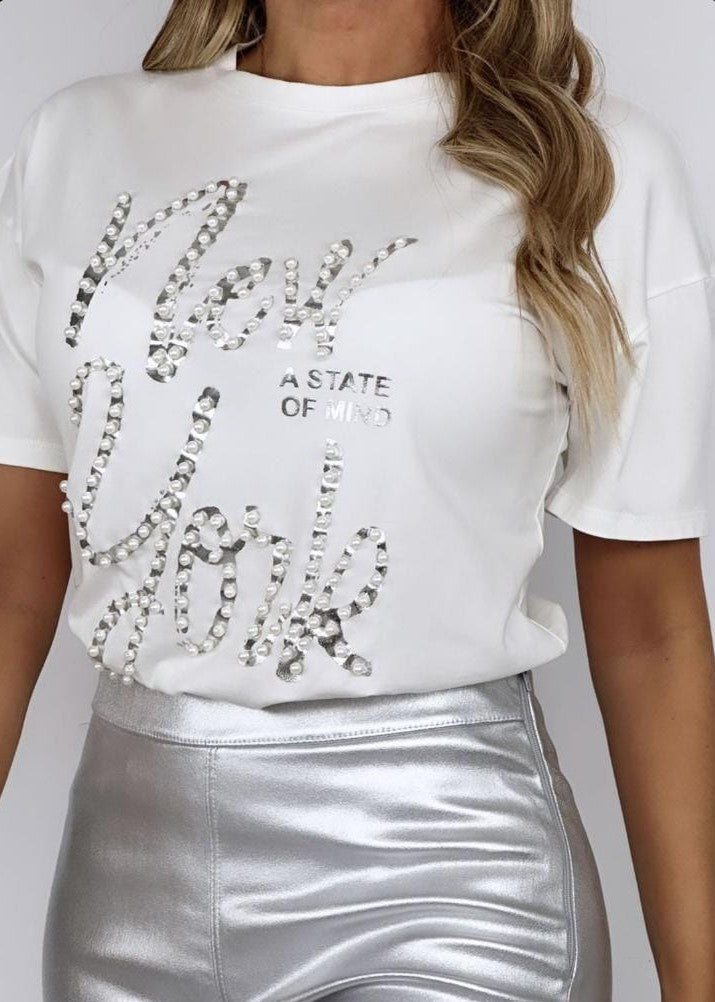 Camiseta perlada
