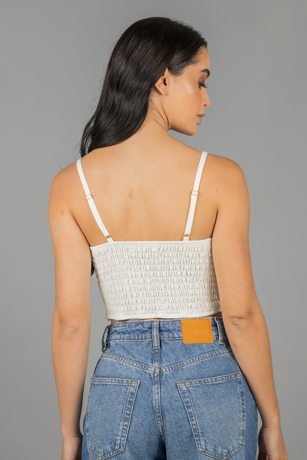 Croptop flor satin - Q009