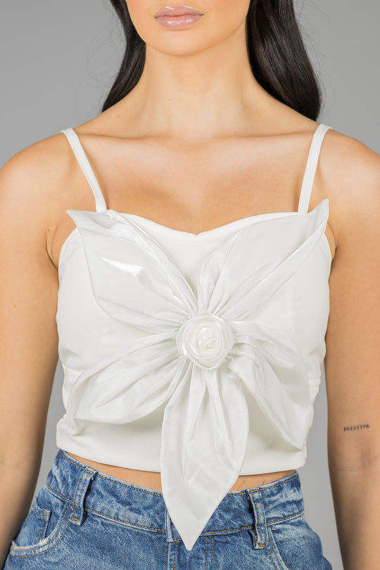 Croptop flor satin - Q009
