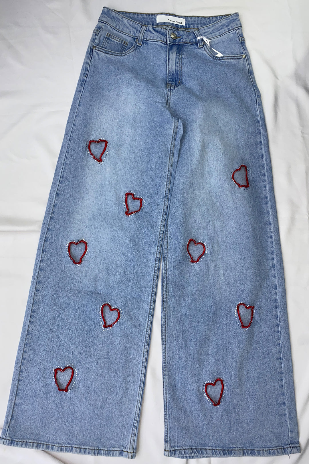 Jeans corazones rojos- Q190-1