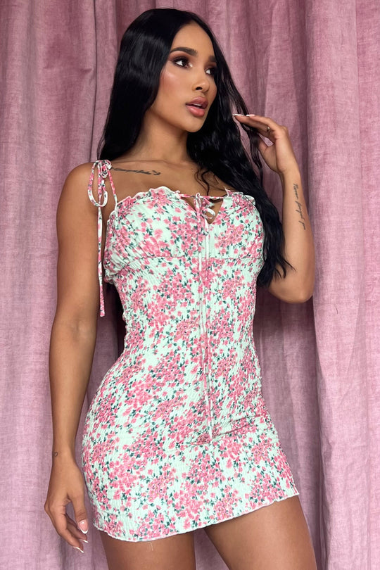 Vestido corto Flores Lecci