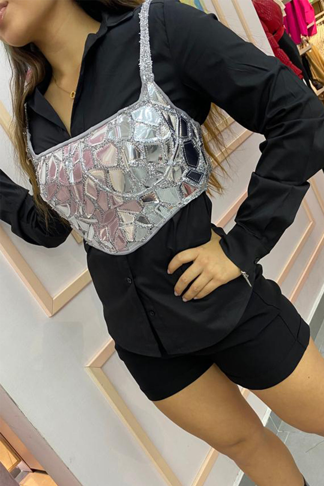 Croptop Hot Silver