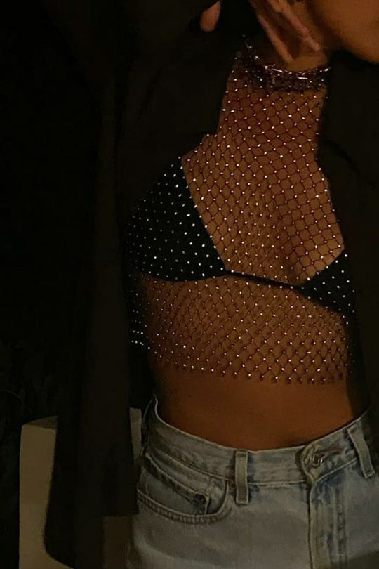 Crop top tejido tipo red
